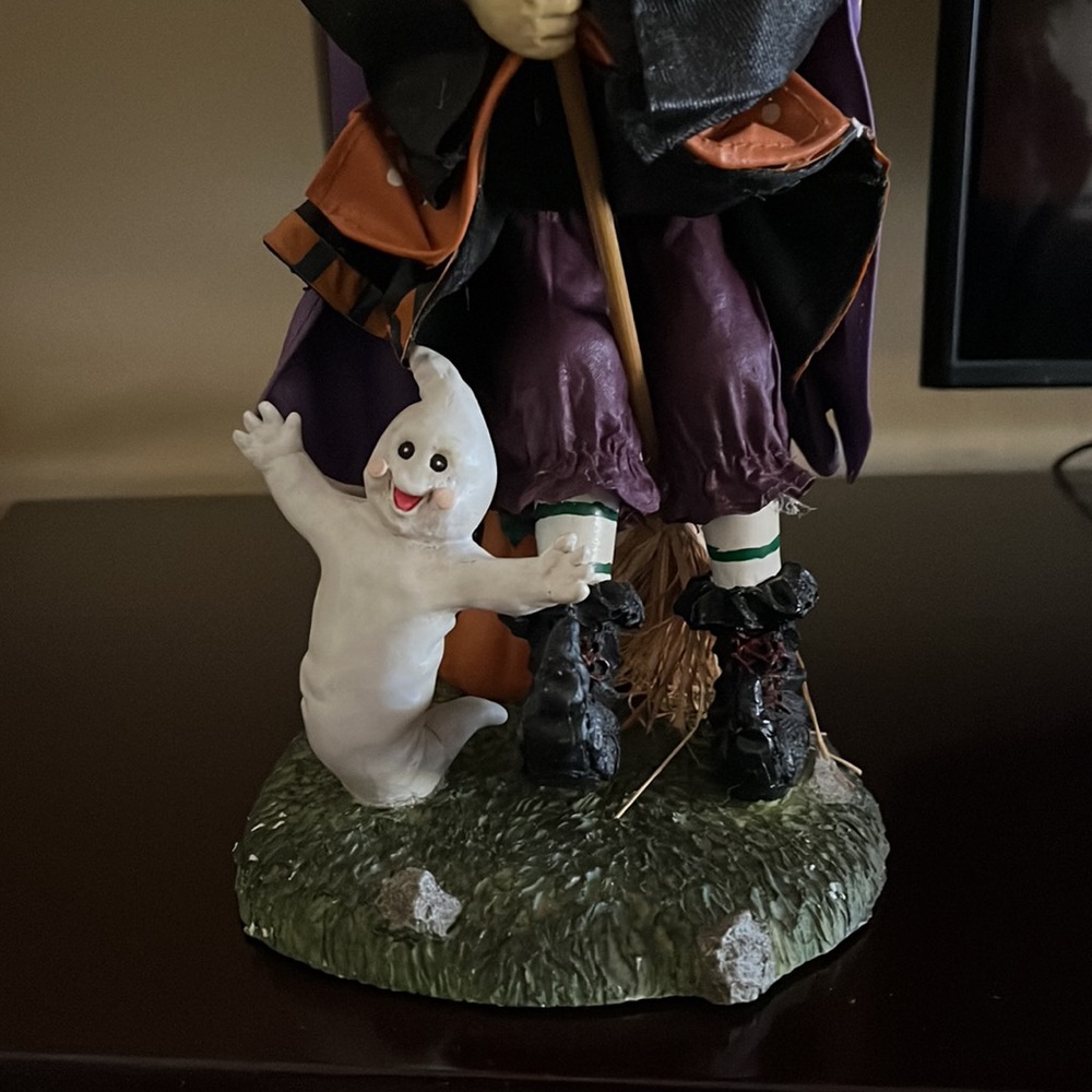 SCARECROW AND WITCH FABRIC MACHE FIGURES 13” TALL APPROXIMATELY HALLOWEEN - Picture 5 of 12